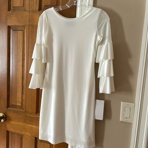New with tags big girls dress tiered sleeves crew neck pull on fully lined dress